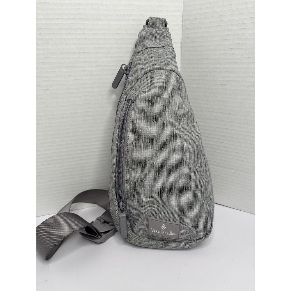 Vera Bradley Sling Gray Over Shoulder Bag Adjustable Strap -Front Pocket